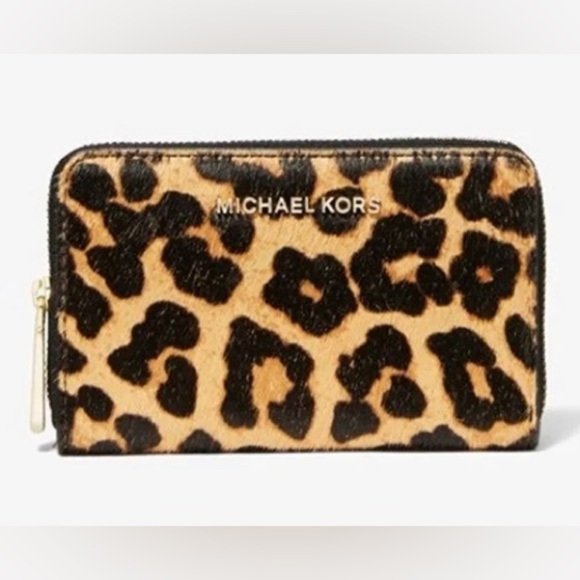 Michael Kors Small Leopard-Print Calf Hair Wallet - Picture 1 of 5